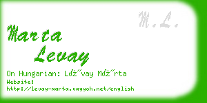 marta levay business card